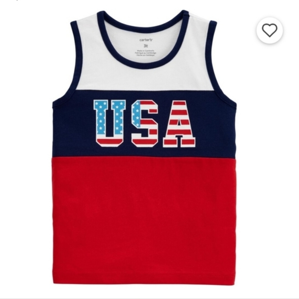 NWT Carter's Red and Blue USA Kids Tank Top